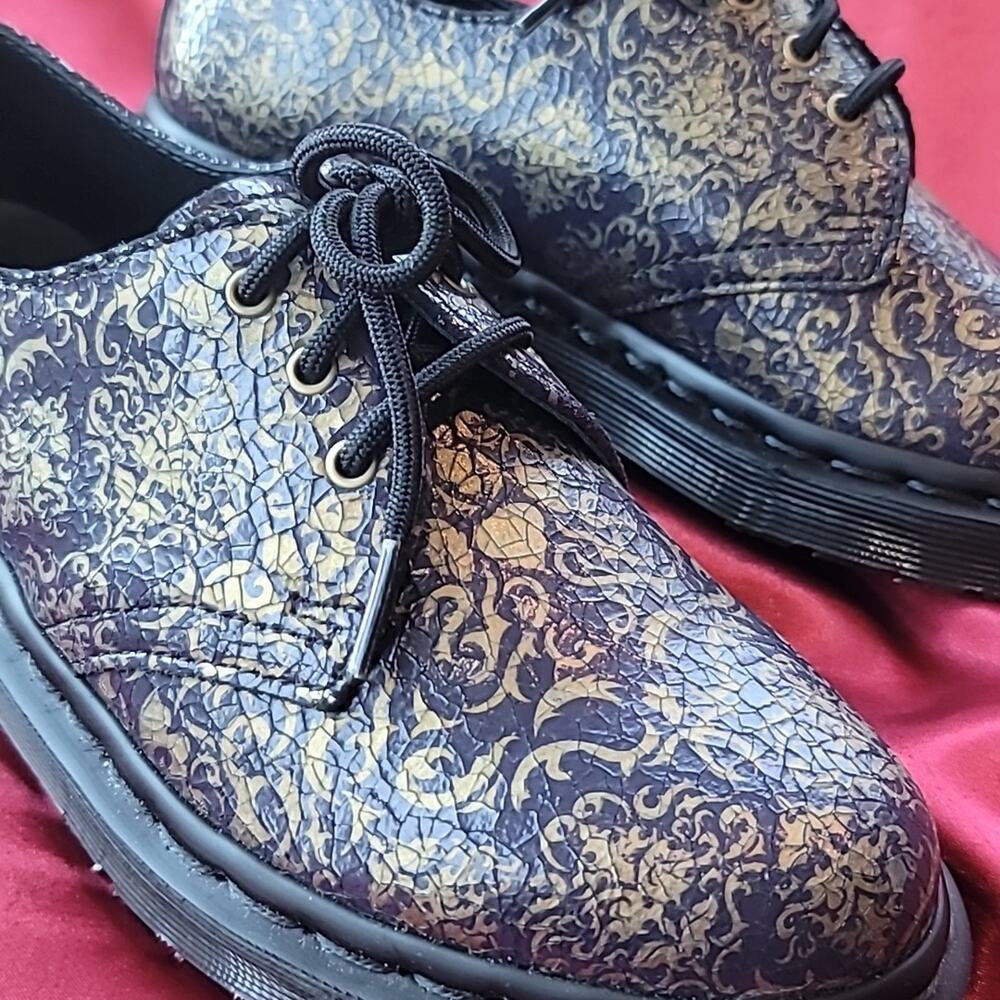 Dr. MARTENS NEW 1461 Baroque Oxfords Purple/Gold USsz5 EUsz38 NEW
